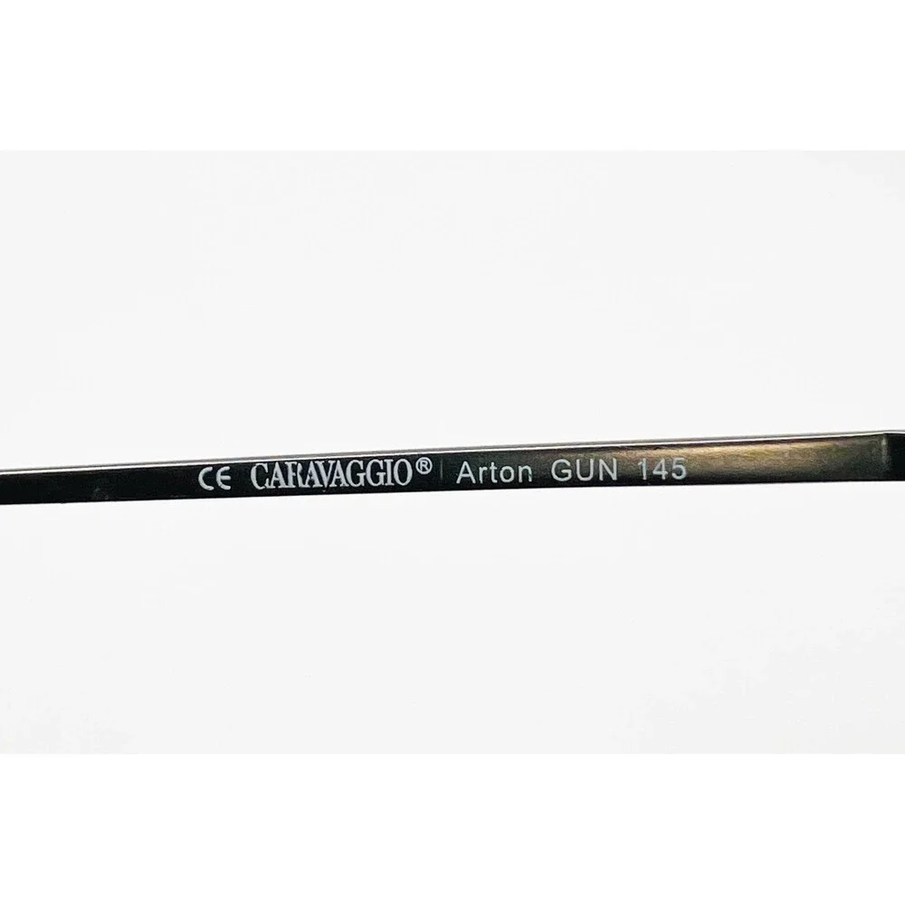 Caravaggio Eyeglasses Mens Gunmetal Semi Rimless Aviator Arton GUN 145 54-18-145